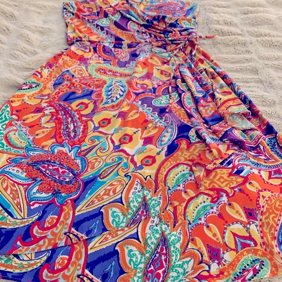 NWOT Ralph Lauren Paisley Wrap Dress- S/P - Picture 5 of 11